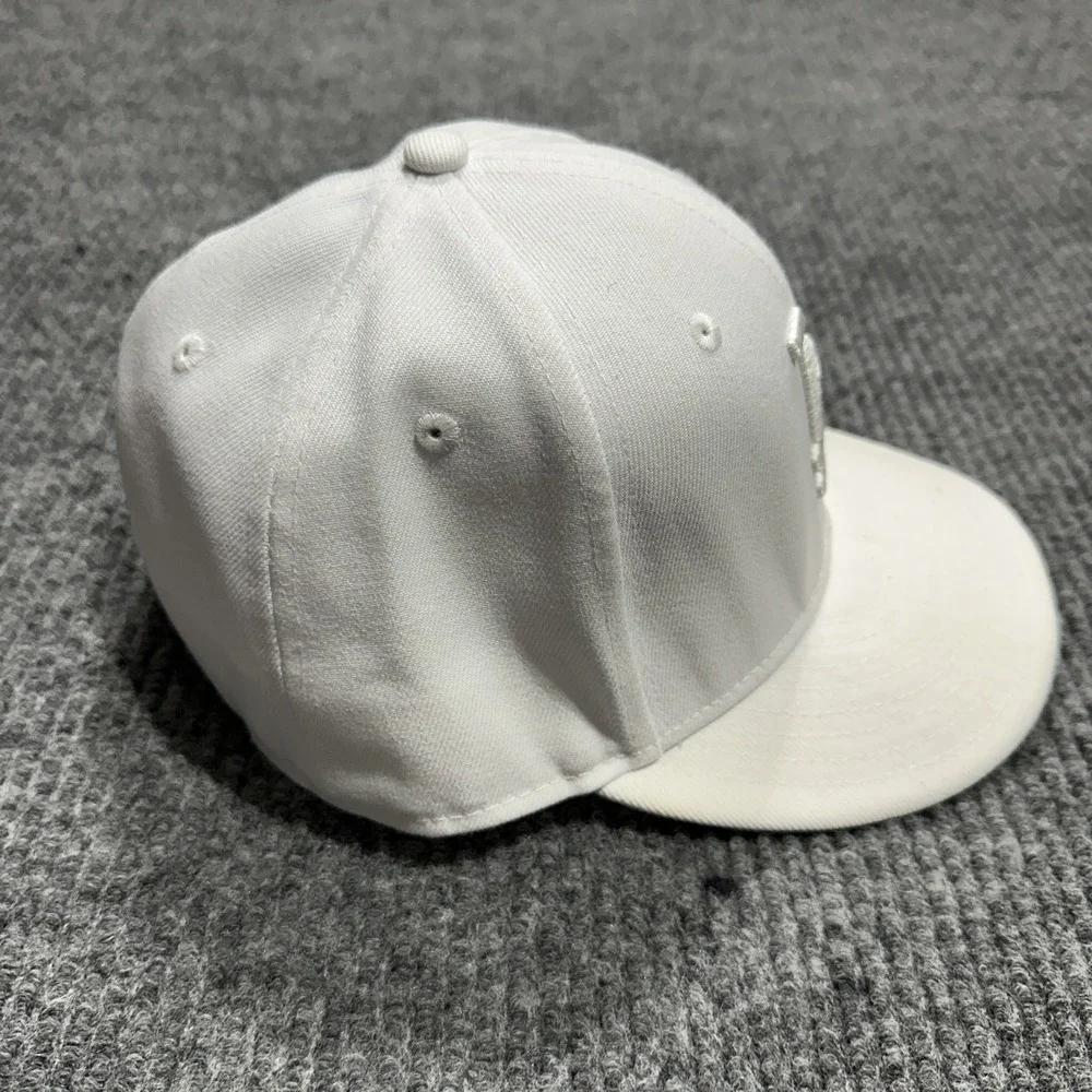 Los Angeles Dodgers Hat Cap Fitted Mens 7 3/8 White MLB Baseball New Era‎